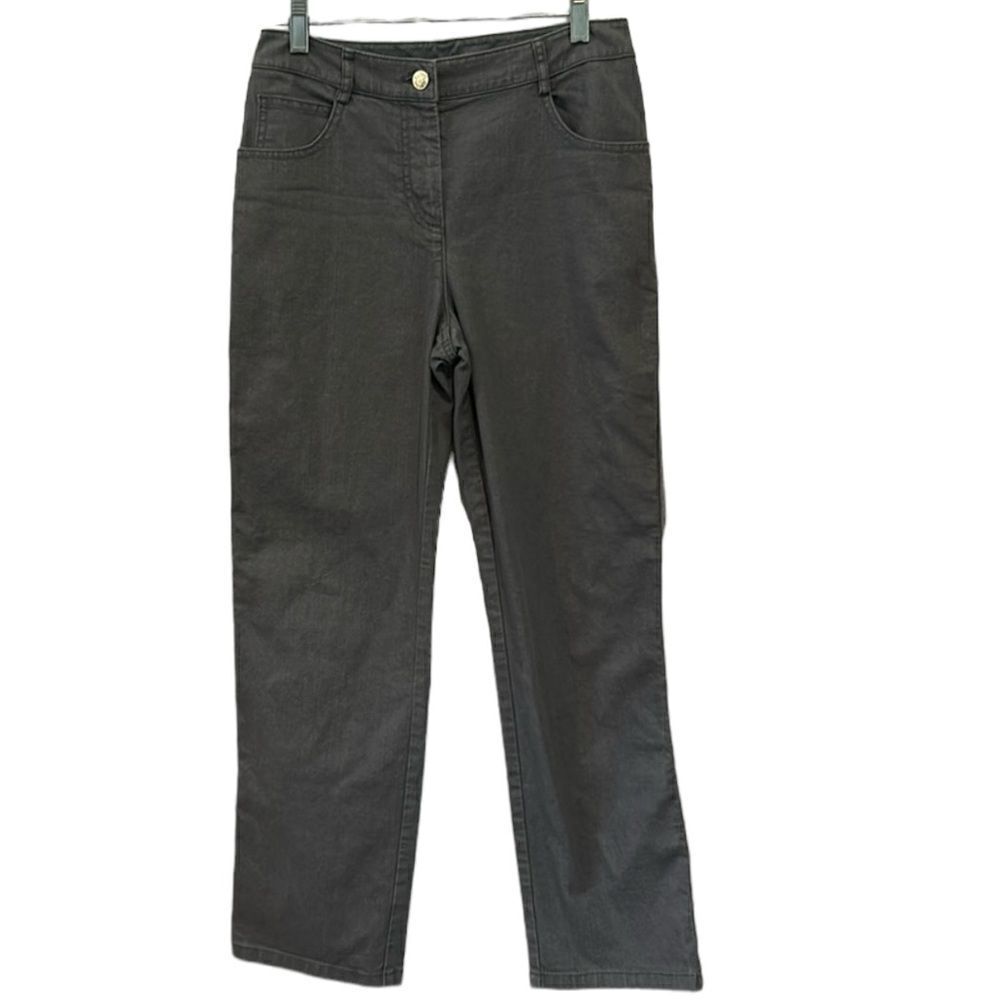 St.John gray, five package jeans, straight leg size 2